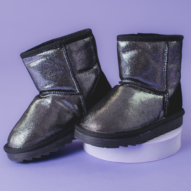 Cizme de zăpadă argintii pentru fete gri 1