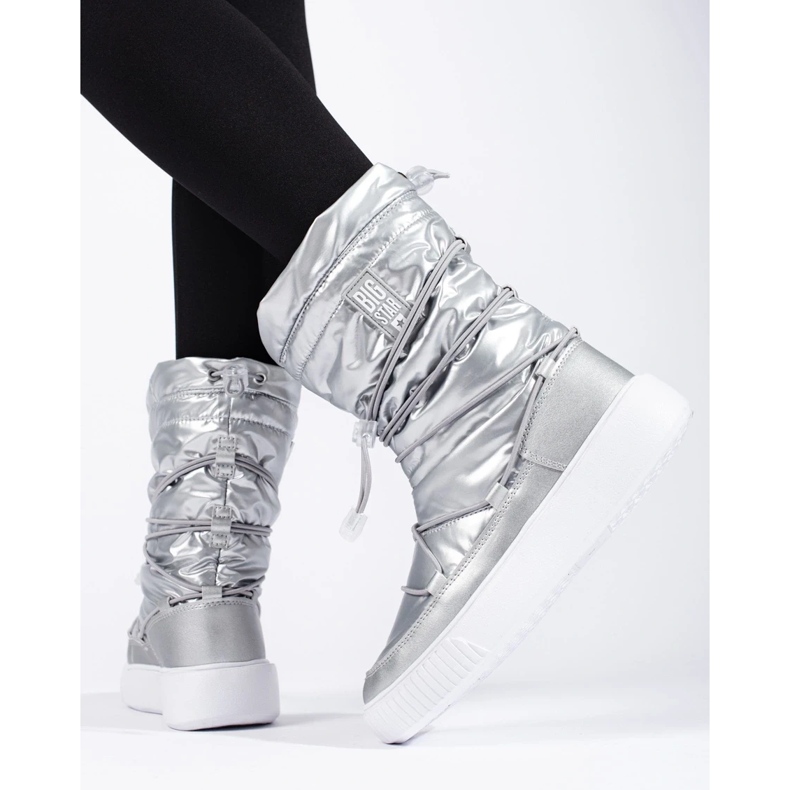 Cizme de zăpadă izolate argintii de damă Big Star KK274195 2