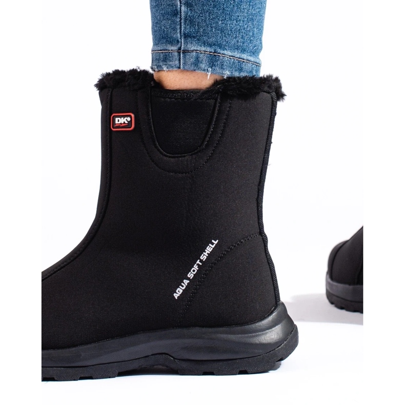 Ghete de trekking înalte de damă DK, izolate cu blană negru 1