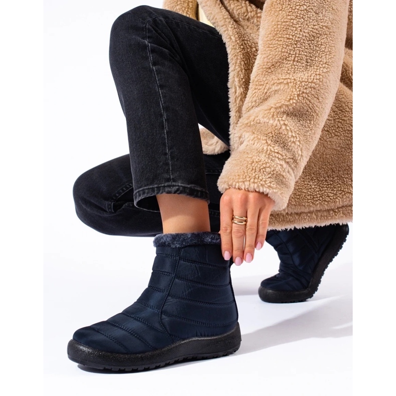 W. Potocki Cizme de zăpadă peste glezne de damă bleumarin de la Potocki albastru 1