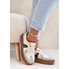 Adidași pentru femei pe platforma leopard bej 3