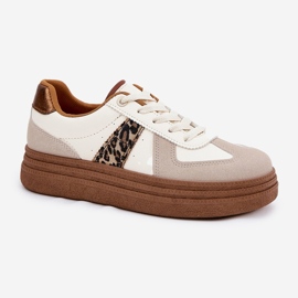 Adidași pentru femei pe platforma leopard bej 4