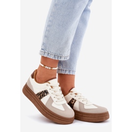 Adidași pentru femei pe platforma leopard bej 1
