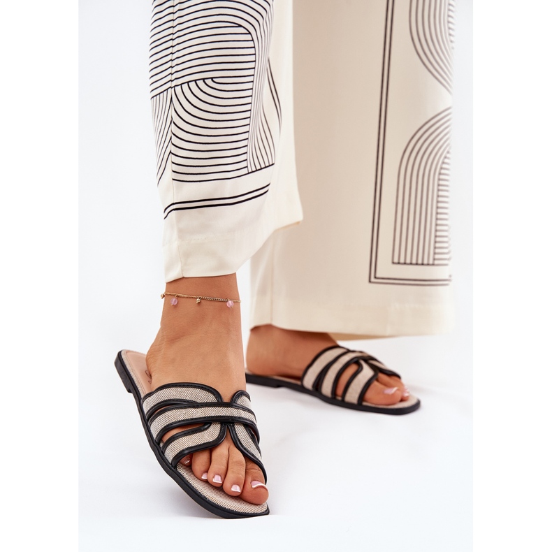 Flip-flops-uri plate pentru femei clasice pentru femei bej 2