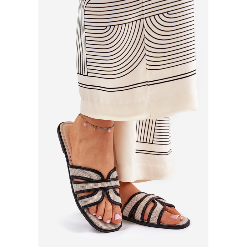 Flip-flops-uri plate pentru femei clasice pentru femei bej 1