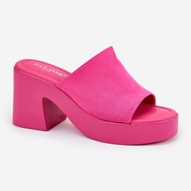 Flip -flops pentru femei pe pilon și platformă Fuchsia roz 4