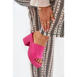 Flip -flops pentru femei pe pilon și platformă Fuchsia roz 3