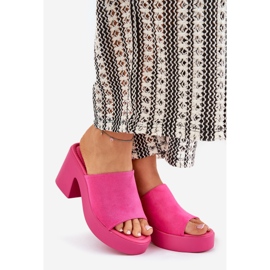 Flip -flops pentru femei pe pilon și platformă Fuchsia roz 1