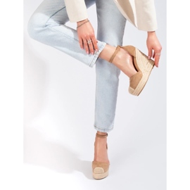 Sandale cu pană Bl1919kh bej 1