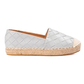 SHELOVET Espadrile matlasate gri 2