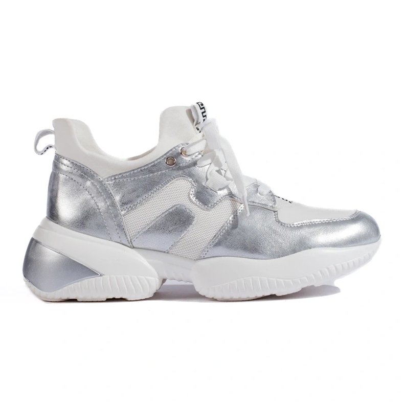 Weide Adidași albi și argintii 2