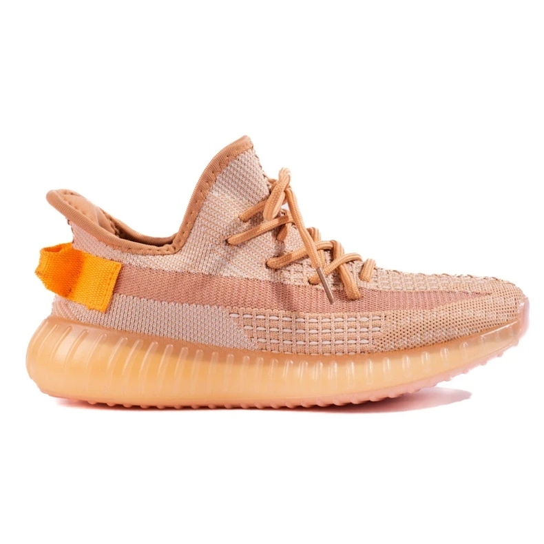 Adidași din material textil pe platformă portocale 2