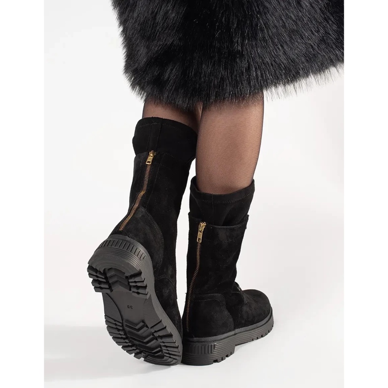 ARTIKER Muncitori înalte din piele negru 1