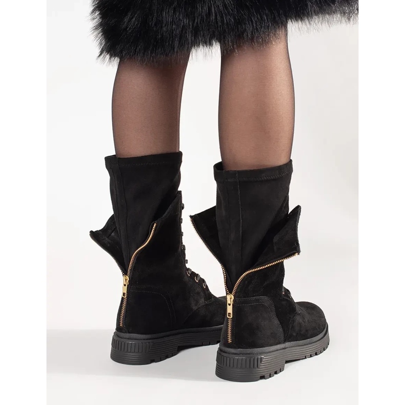 ARTIKER Muncitori înalte din piele negru 2