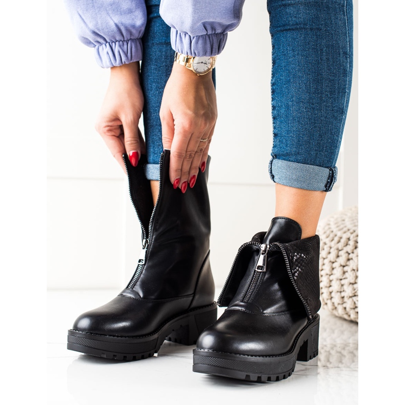 Muncitori cu căptușeală Vinceza rabatabilă negru 2