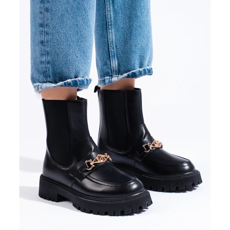 Genți slip-on pe platformă negru 2