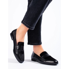 Pantofi negri cu blană negru 2 Pantofi negri cu blană negru 2