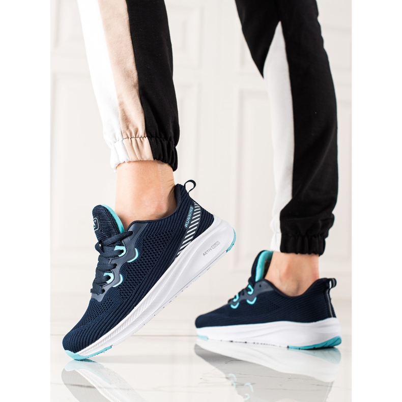 Pantofi sport pe platforma DK albastru 2