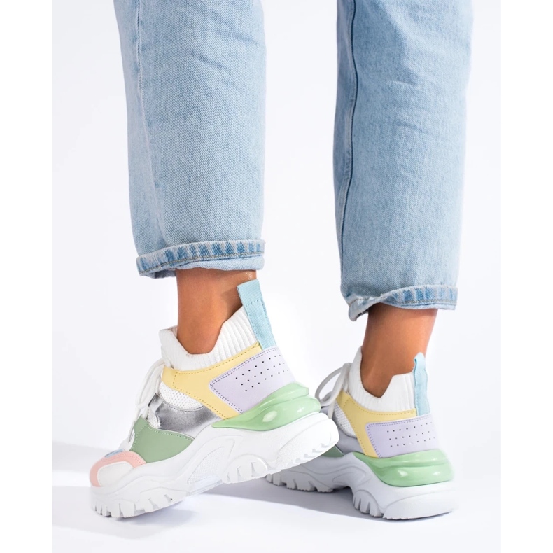 Adidași colorați alb 1