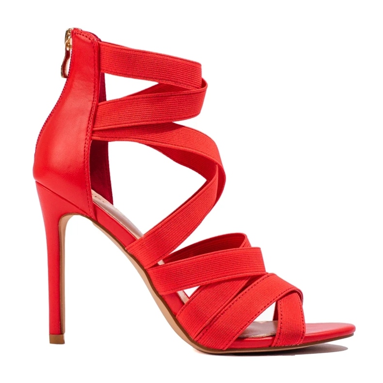 W. Potocki Sandale Pe Toc Înalt Potocki roșu 1