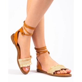 Sandale legate bej 1
