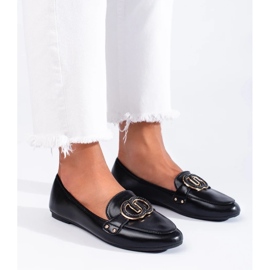 Diamantique Mocasini cu ornament negru 1