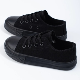 Tenisi copii Vico negri cu elastice negru 2