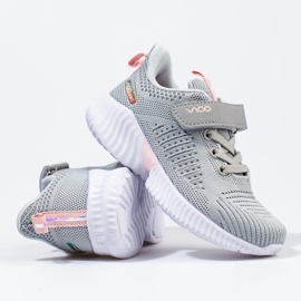 Adidași Vico pentru copii, ajurati, gri deschis 1