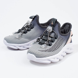 Pantofi sport pentru copii Vico, material bicolor gri 2