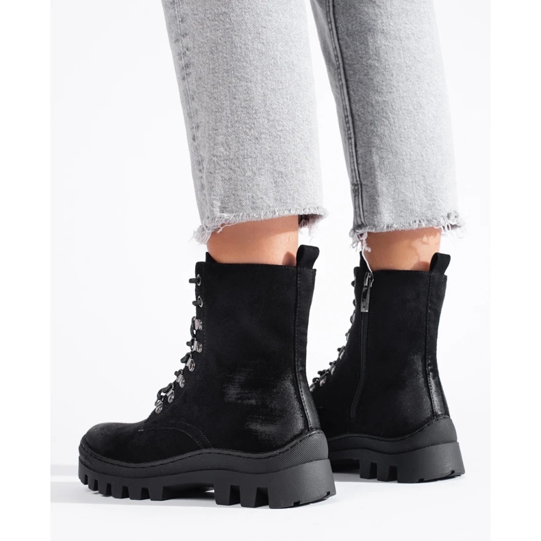 W. Potocki Îmbrăcăminte de lucru de damă din piele intoartă neagră de la Potocki negru 1