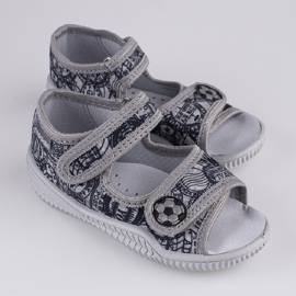 Papuci de baieti Viggami Jaś stampile gri 2