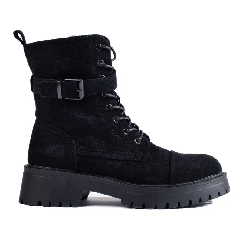 Genți de damă din piele intoarsa cu catarama negru 1