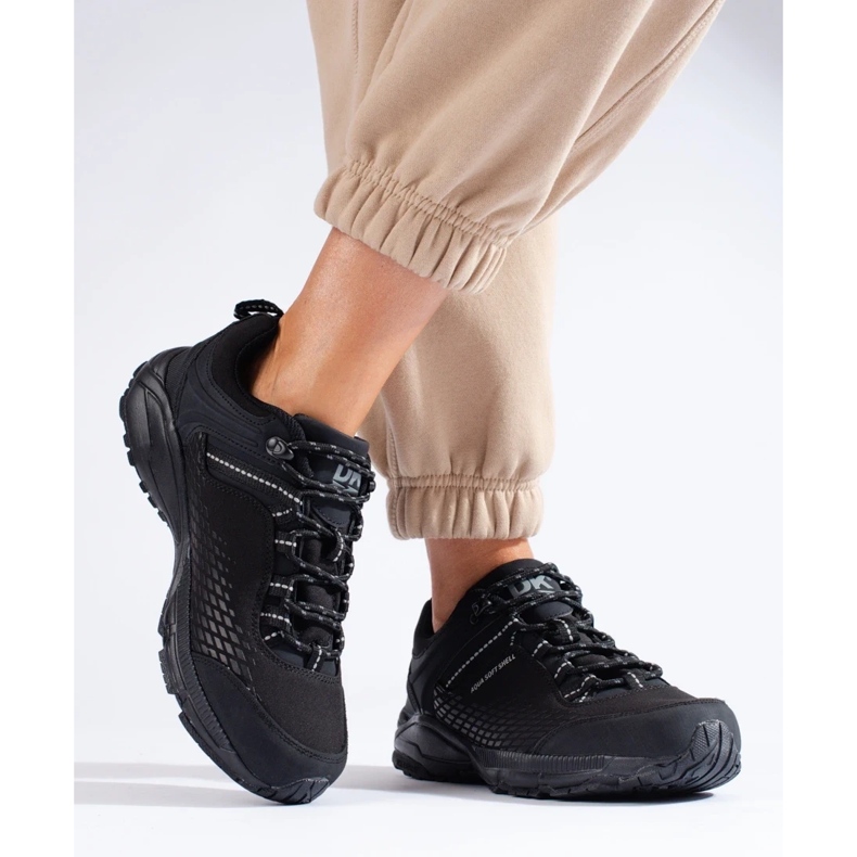 Pantofi de trekking pentru femei pe talpă groasă DK neagră negru 1