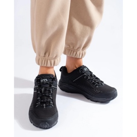 Pantofi de trekking pentru femei pe talpă groasă DK neagră negru 2