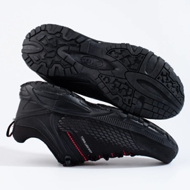 Pantofi de trekking pentru bărbați cu talpă groasă DK negru și roșu 1