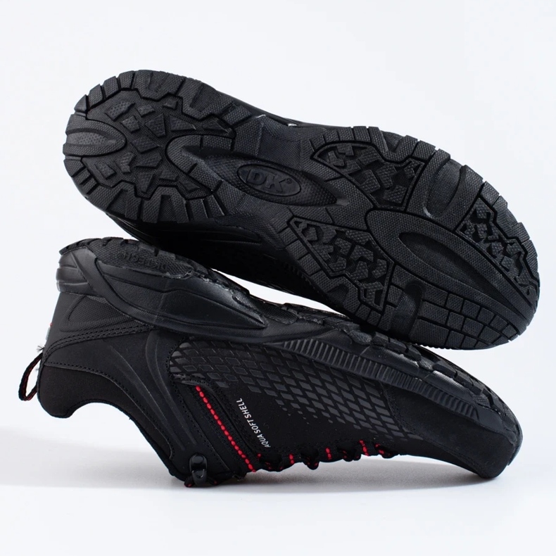 Pantofi de trekking pentru bărbați cu talpă groasă DK negru și roșu 1