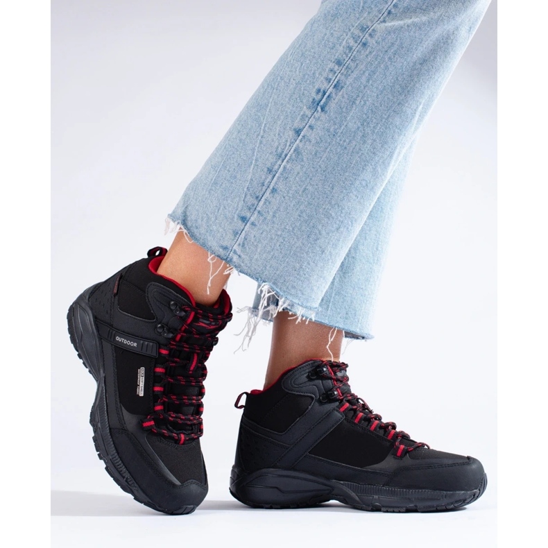 Pantofi de trekking de damă cu căptușeală înaltă DK neagră negru 2