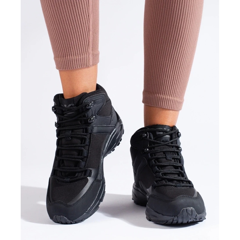 Pantofi de trekking de damă cu căptușeală înaltă DK neagră negru 2