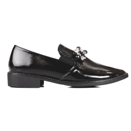 Lordi dama din piele lacuita cu decor, negru 1