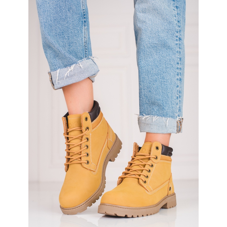 Cizme de drumeție din piele de damă DK maro 2