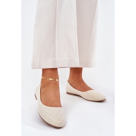 Balerinele pentru femei plate cu sclipici de aur 2 Balerinele pentru femei plate cu sclipici de aur 2