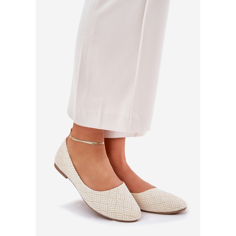 Balerinele pentru femei plate cu sclipici de aur 1 Balerinele pentru femei plate cu sclipici de aur 1