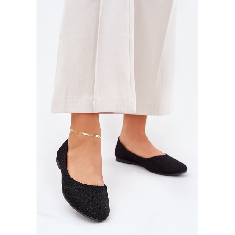 Balerinele pentru femei plate cu sclipici negre negru 2 Balerinele pentru femei plate cu sclipici negre negru 2