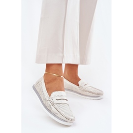 Mocasini de dama din piele ecologica, aurii de aur 1