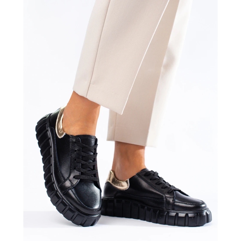 Tenisi de dama cu platforma negru 2