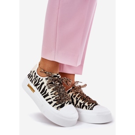 Adidași pentru femei cu dantelă decorativă negru și bej 1