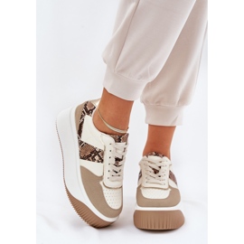 Adidași pentru femei pe o platformă masivă, modelul animalului bej 2