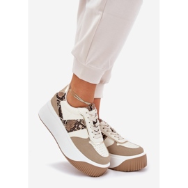 Adidași pentru femei pe o platformă masivă, modelul animalului bej 1