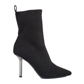Botine de dama cu toc inalt negru 1