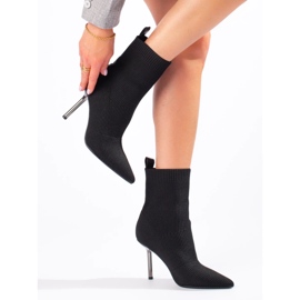 Botine de dama cu toc inalt negru 2